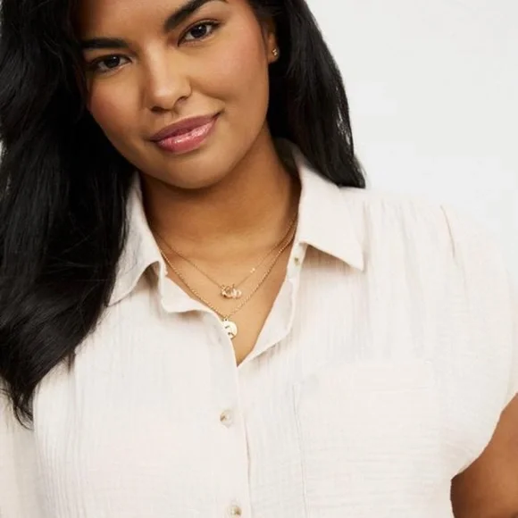 #T326 - NWT - Torrid Dolman Cotton Gauze Shirt - 3X - Picture 2 of 7